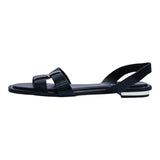 Sandalia Piso Para Mujer Lob Footwear Pu Lizard Negro 93305055