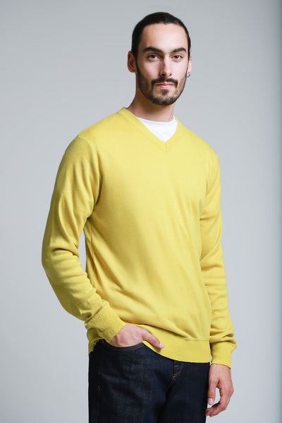 Suéter Básico Amarillo Cuello V