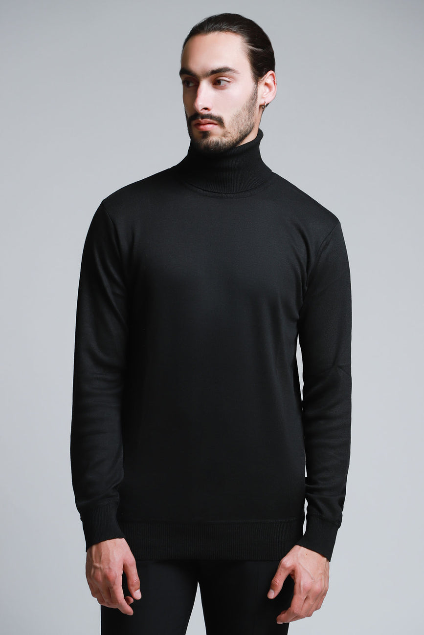 Sueter negro best sale cuello de tortuga