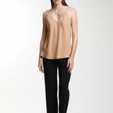 Blusa Tirantes Escote Profundo Camel