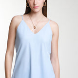 Blusa Tirantes Escote Profundo Azul