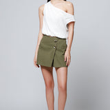 Short Falda Botones Metálicos