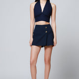 Short Falda Botones Metálicos