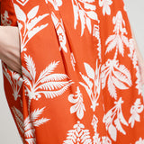 Pantalón Recto Pinzas Estampado Palmas
