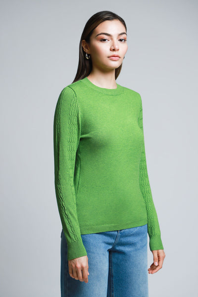 Suéter Tejido Ligero Verde Obscuro