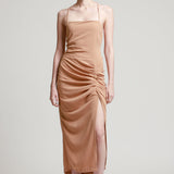 Vestido Midi Tirantes Cruzados En Espalda