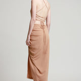 Vestido Midi Tirantes Cruzados En Espalda