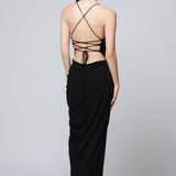 Vestido Midi Tirantes Cruzados En Espalda