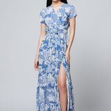 Vestido Maxi Escote Cruzado Estampado Floral