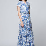 Vestido Maxi Escote Cruzado Estampado Floral