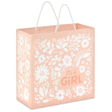 Bolsa de regalo cuadrada grande para recién nacida "It's a girl", 10.4"