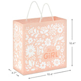 Bolsa de regalo cuadrada grande para recién nacida "It's a girl", 10.4"