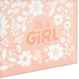 Bolsa de regalo cuadrada grande para recién nacida "It's a girl", 10.4"