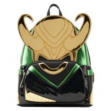 Loungefly Mini mochila metálica para cosplay de Loki de Marvel