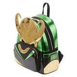 Loungefly Mini mochila metálica para cosplay de Loki de Marvel