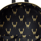 Loungefly Mini mochila metálica para cosplay de Loki de Marvel