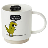 Taza divertida T-Rex "Love You This Much", 16 oz.