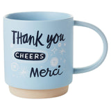 Taza "Thank You, Cheers, Merci", 16 oz.