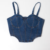 Crop Top Bustier Denim