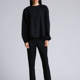 Blusa Casual Negro Tela Texturizada