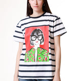 Playera Manga Corta "Chica con lentes"