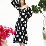 Vestido Midi Estampado Dots