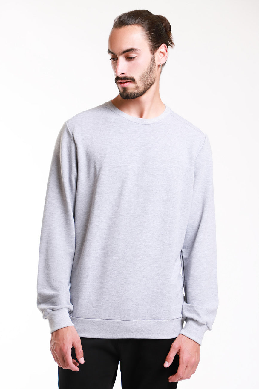 Lob Sudadera Lisa Hombre Multicolor Ligera Gris Jaspe Cuello