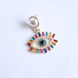 Aretes Figura Ojo Multicolor