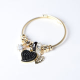 Pulsera Con Charms De Corazones y Flores