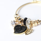 Pulsera Con Charms De Corazones y Flores