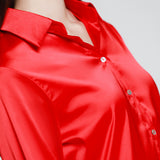 Blusa Satin Cuello Camisero