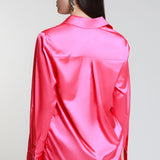 Blusa Satin Cuello Camisero