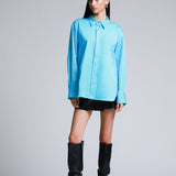 Blusa Camisera Oversize Azul