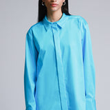 Blusa Camisera Oversize Azul