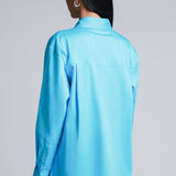 Blusa Camisera Oversize Azul