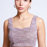 Blusa Crop Tirantes Tweed