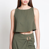 Blusa Sin Manga Detalle Botones