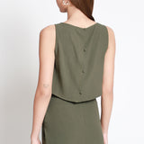 Blusa Sin Manga Detalle Botones