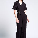 Jumpsuit Largo Escote V Con Cinto