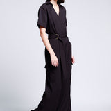 Jumpsuit Largo Escote V Con Cinto