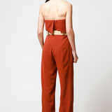 Jumpsuit Strapless Wide Leg Con Cinto