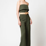 Jumpsuit Strapless Wide Leg Con Cinto