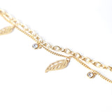 Pulsera Hojas Y Brillos Acero Inoxidable