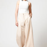 Pantalón Wide Leg Con Pinzas