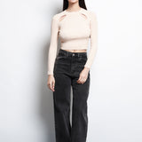 Blusa Tejida Recortes En Hombros