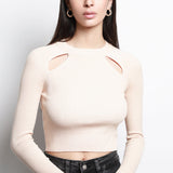 Blusa Tejida Recortes En Hombros