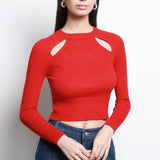 Blusa Tejida Recortes En Hombros