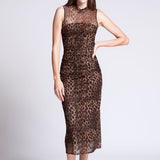 Vestido Midi Estampado Animal Print