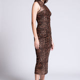 Vestido Midi Estampado Animal Print