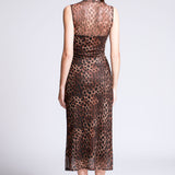 Vestido Midi Estampado Animal Print